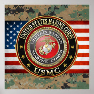 Póster USMC Emblem [Edición Especial] [3D]