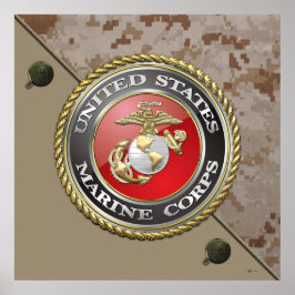 Póster USMC Emblem & Uniform [3D]