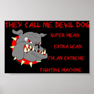 Póster USMC Me Llaman Perro Diablo