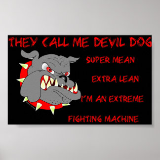 Póster USMC Me Llaman Perro Diablo