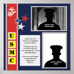 Póster USMC Photo Scrapbook Collage
