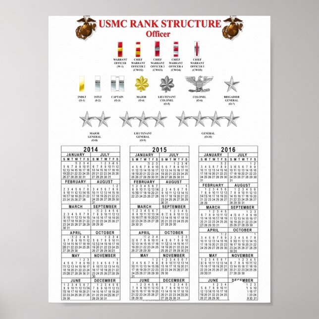 PÓSTER USMC RANK STRUCTURE (Frente)