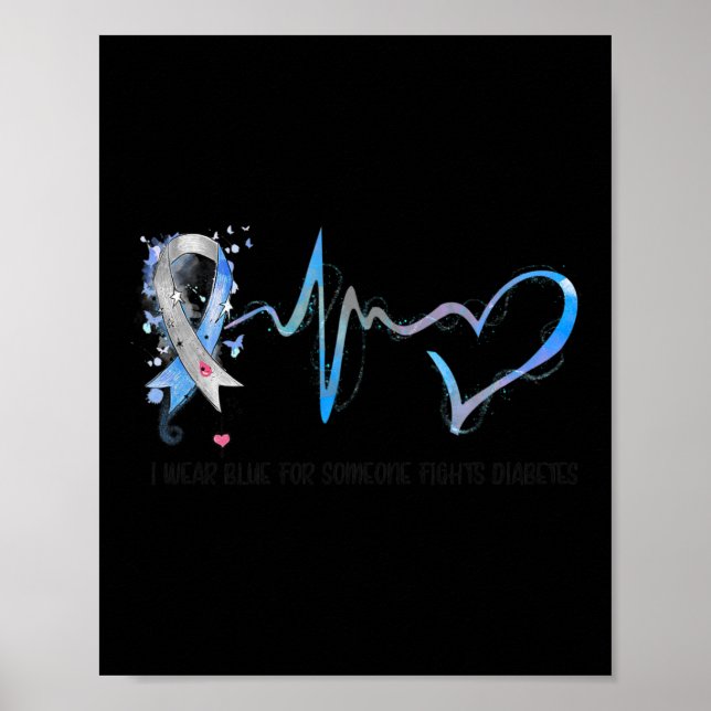 Póster Uso Azul Para Alguien Que Lucha Concienciar Sobre  (Frente)
