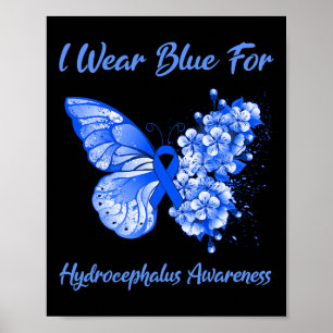Póster Uso Azul Para Concienciación Sobre Hidrocefalia