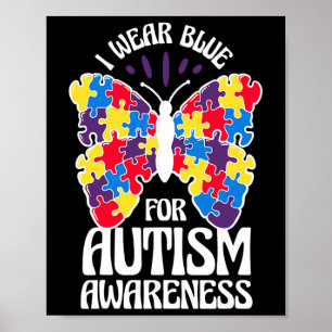 Póster Uso Azul Para Concienciar Sobre El Autismo De Las