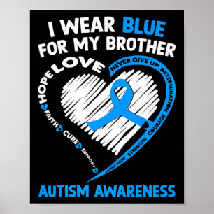 Póster Uso Azul Para Concienciar Sobre El Autismo De Mi H