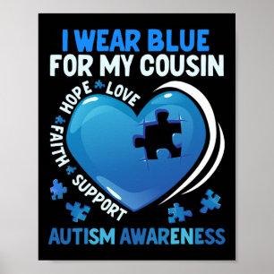 Póster Uso Azul Para Concienciar Sobre El Autismo De Mis
