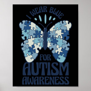 Póster Uso Azul Para Concienciar Sobre El Autismo La Boca