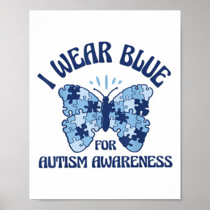 Póster Uso Azul Para Concienciar Sobre El Autismo Mes Mar