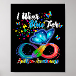 Póster Uso Azul Para Concienciar Sobre El Autismo Mes Mar