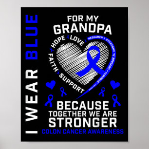 Póster Uso Azul Para Concienciar Sobre El Cáncer De Colón