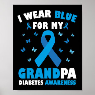 Póster Uso Azul Para Concienciar Sobre La Diabetes En Mi