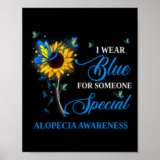 Póster Uso Azul Para La Conciencia De Alopecia Girasol 1