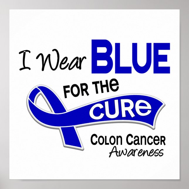 Póster Uso Azul Para La Cura 42 Cáncer De Colón (Frente)