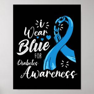 Póster Uso Azul Para La Diabetes Conciencia Diabetes Tipo