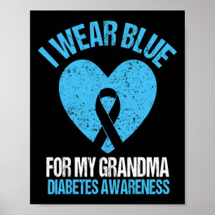 Póster Uso Azul Para Mi Abuela Diabetes Sensibilización G