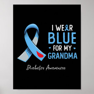 Póster Uso Azul Para Mi Abuela Mes De Conciencia Sobre La