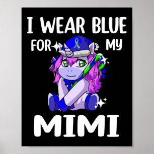 Póster Uso Azul Para Mi Apoyo De Concienciación Sobre La