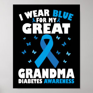 Póster Uso Azul Para Mi Gran Abuela Diabetes Tipo 1
