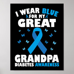 Póster Uso Azul Para Mi Gran Abuelo Diabetes Tipo 1