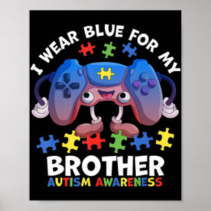 Póster Uso Azul Para Mi Hermano Autismo Niños Concientiza