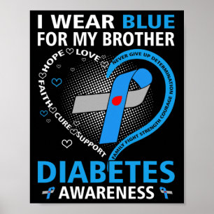 Póster Uso Azul Para Mi Hermano Espero Amar La Diabetes E