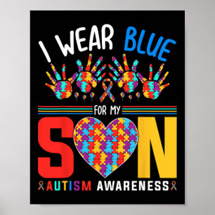Póster Uso Azul Para Mi Hijo Autismo Conciencia Rompecía 