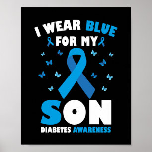 Póster Uso Azul Para Mi Hijo Diabetes Conciencia T1D