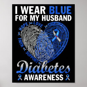 Póster Uso Azul Para Mi Marido Diabetes Fami De Concienci