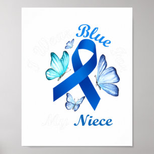 Póster Uso Azul Para Mi Niña Mariposa Diabetes Awaren