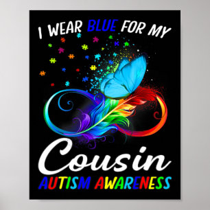 Póster Uso Azul Para Mi Primo Autismo Infinito De Concien