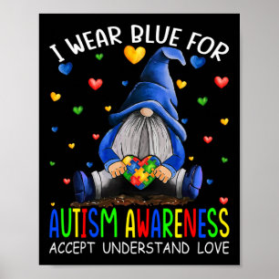 Póster Uso Azul Para Que La Conciencia Del Autismo Acepte