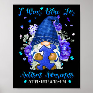 Póster Uso Azul Para Que La Conciencia Del Autismo Acepte
