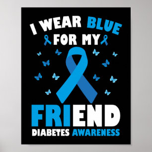 Póster Uso Blu Para Mi Amigo Conciencia Sobre La Diabetes