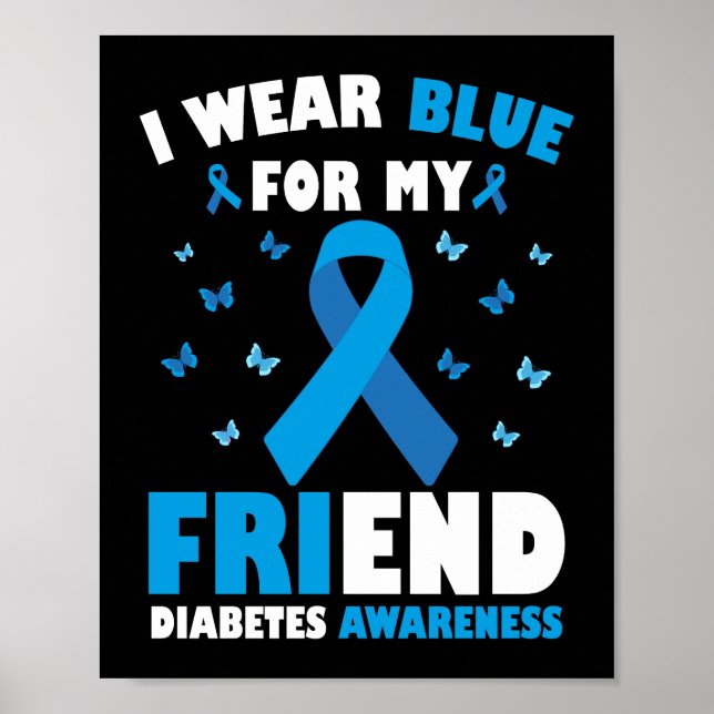 Póster Uso Blu Para Mi Amigo Conciencia Sobre La Diabetes (Frente)
