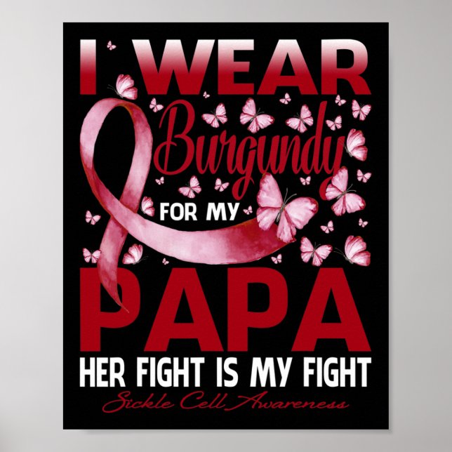 Póster Uso Borgoña Para Concienciar A Mi Papá Con Células (Frente)
