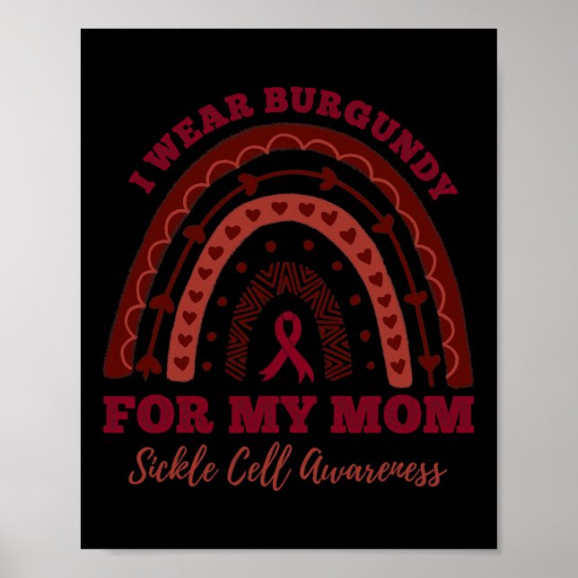 Póster Uso Borgoña Para Mi Mamá Célula De Arcoiris Awa (Frente)