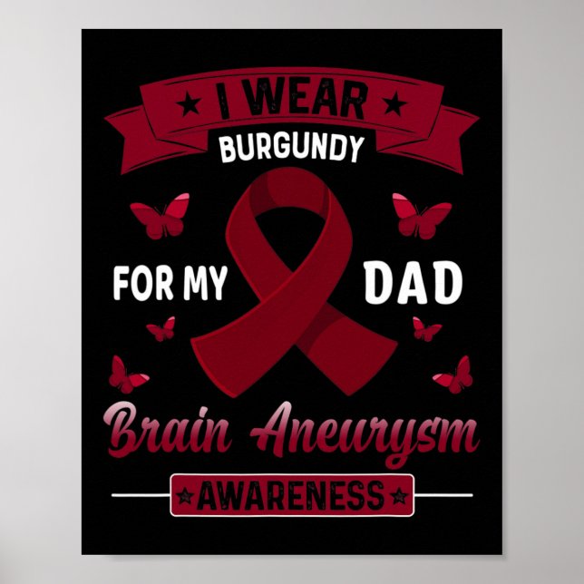Póster Uso Borgoña Para Mi Papá Awarenes De Aneuralismo C (Frente)