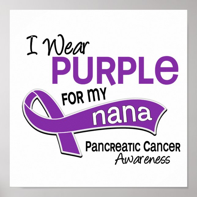 Póster Uso Cáncer Pancreático Nana 42 Púrpura (Frente)