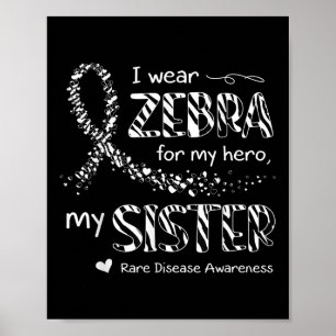 Póster Uso Cebra Para Hermanas Raras Conciencia Sobre La