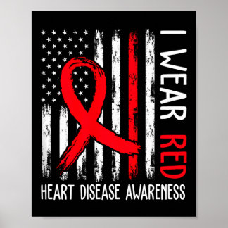 Póster Uso Conciencia Sobre Enfermedades Del Corazón Rojo
