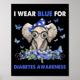 Póster Uso el azul para los elefantes de la conciencia de