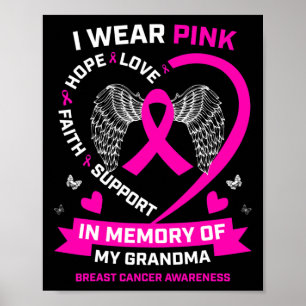 Póster Uso El Rosa En Memoria Del Cáncer De Mama De Mi Ab
