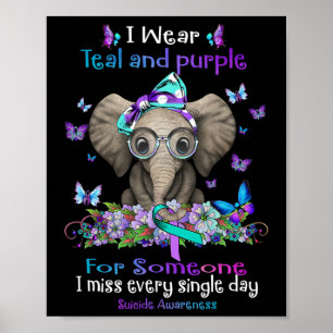 Póster Uso Elefante De Concienciación Sobre Suicidio Verd
