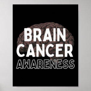 Póster Uso Gris Para Concienciación Sobre Tumores Cerebra