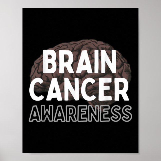Póster Uso Gris Para Concienciación Sobre Tumores Cerebra (Frente)