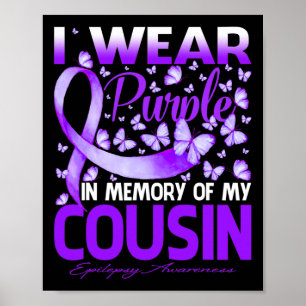 Póster Uso Morado En Memoria De Mi Primo Epilepsia Awar