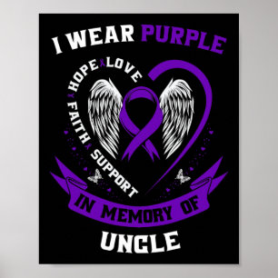 Póster Uso Morado En Memoria Del Cáncer Pancreático Tío