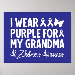 Póster Uso morado para la conciencia de mi abuela Alzheim
