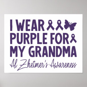 Póster Uso morado para la conciencia de mi abuela Alzheim